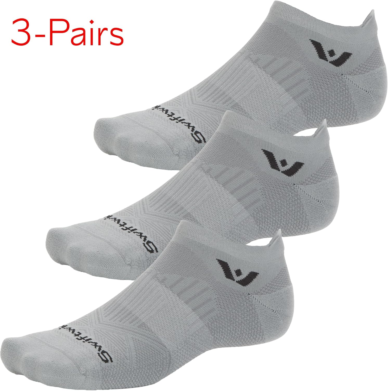 Swiftwick- ASPIRE (3 Pairs) No-Show Running Socks, Cycling Socks, Compression Fit