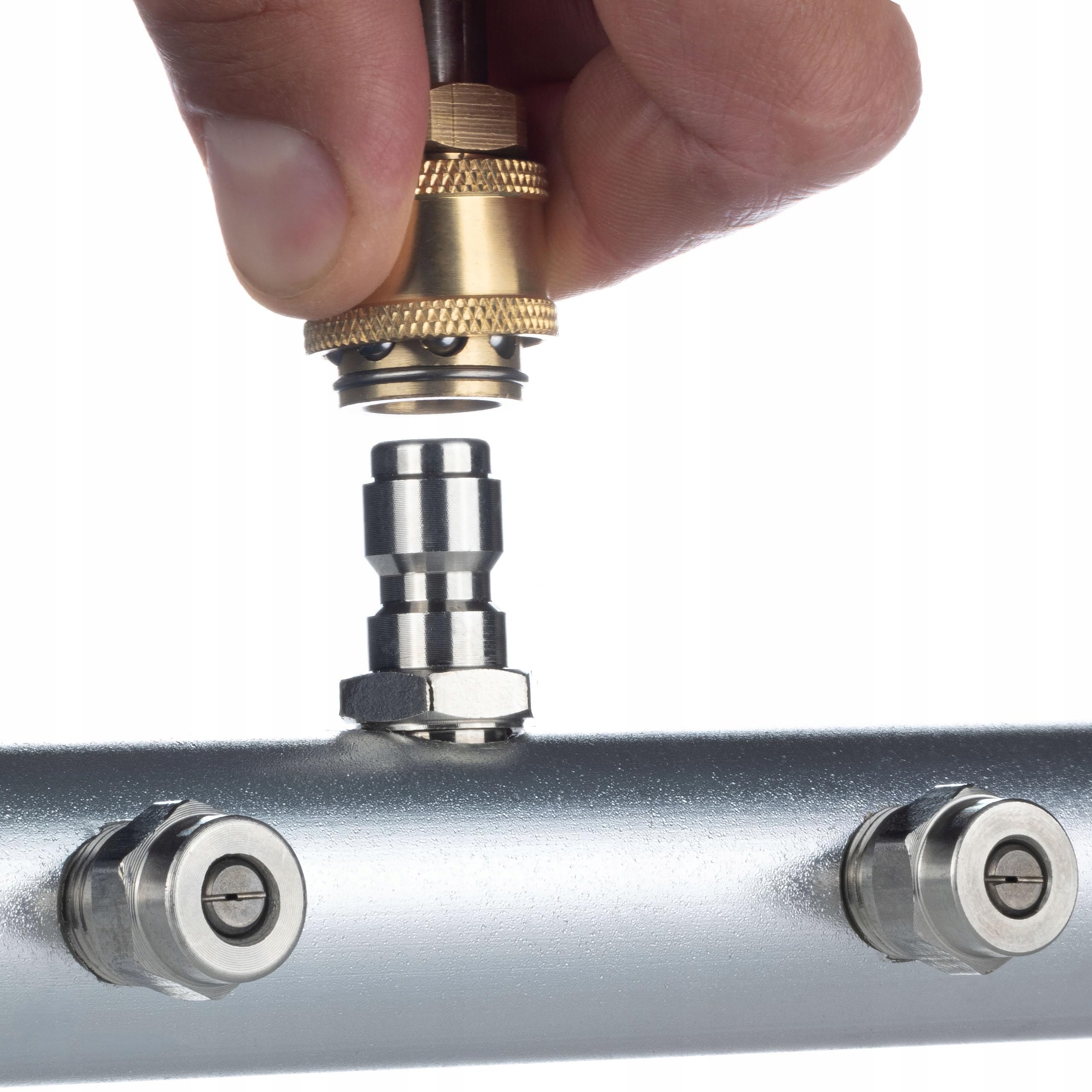 Zestaw lancy wysokociśnieniowej AutoClean ProLine – lanca do mycia podłoża z 4 dyszami na kółkach, pistolet wysokociśnieniowy 300 bar M22 x 1,5, adapter Click Connect, część zamienna do myjki