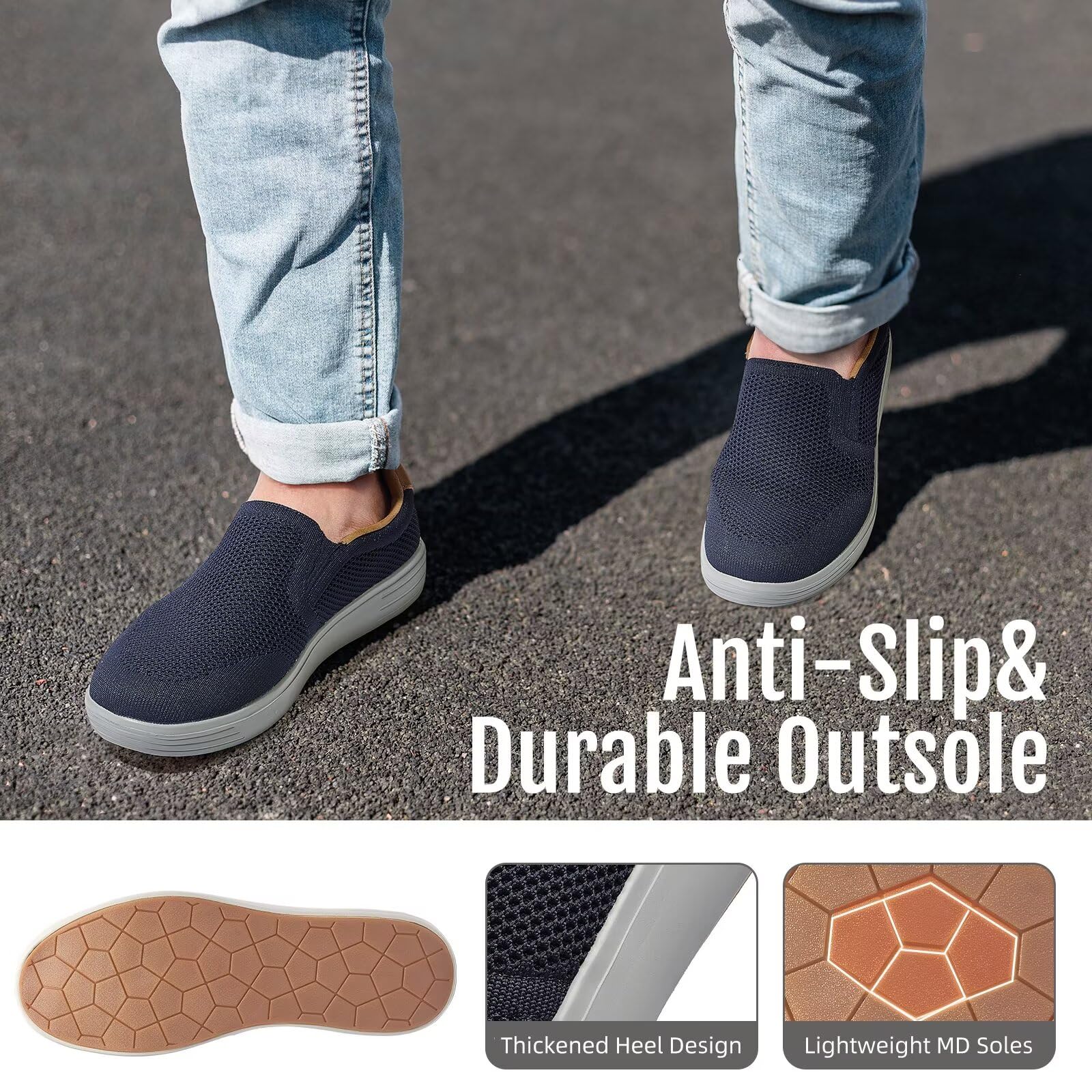 Puxowe Mocasines Casuales para Hombre, Zapatos de Malla para Caminar, Mocasines de Vestir para Negocios y Ocio