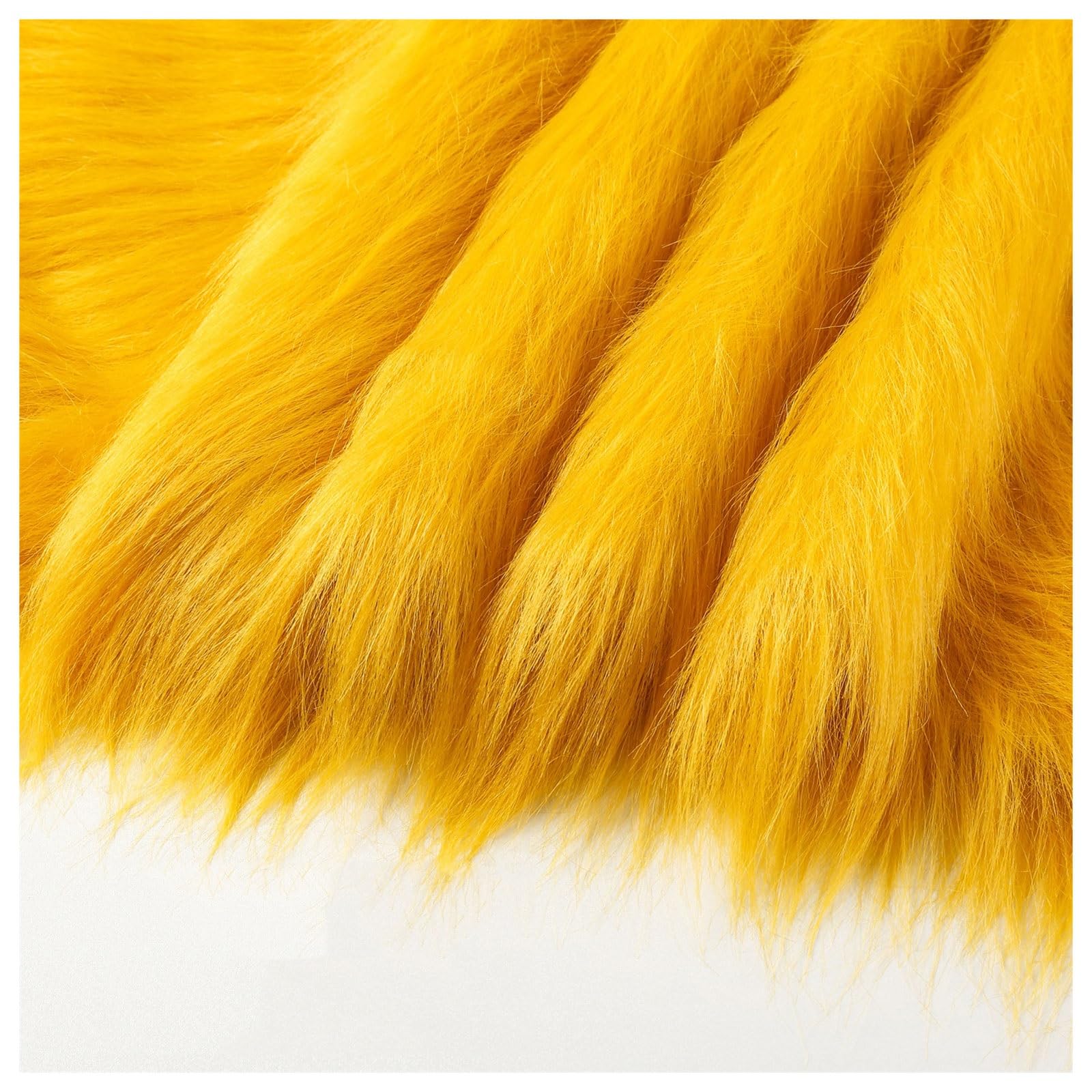 12cm Long Pile Faux Fur Fabric Squares Shaggy Plush Fluffy Fuzzy Plush Faux Imitation Fur Material, for DIY Christmas Halloween Cosplay, Fancy Dresses, Gnomes Beards and Hair, 50x50cm (Color : Orange