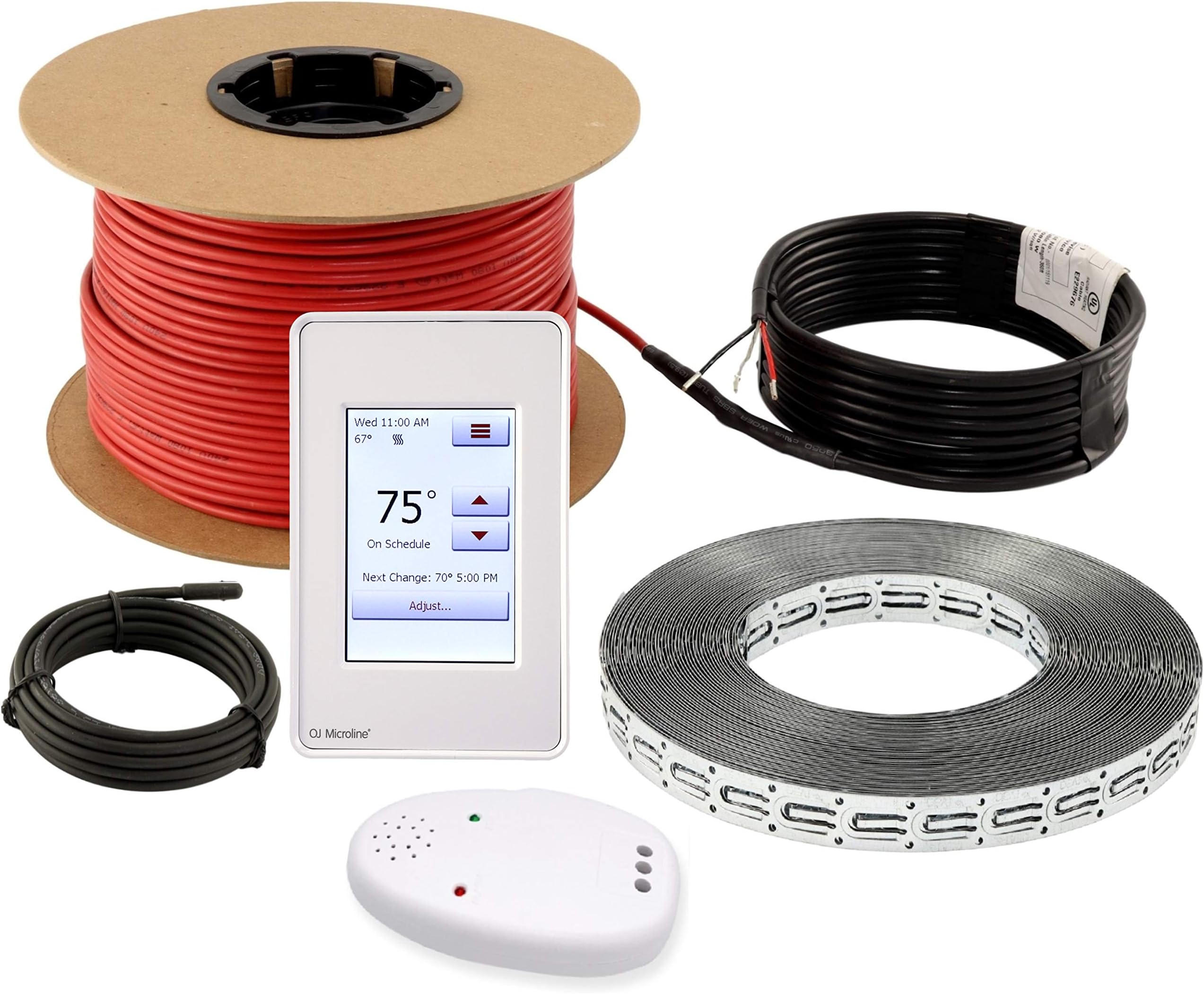 20sqft Floor Heating Cable Kit - 120v Heated Tile Floor Kit - Heated Flooring System Includes UDG4 Programmable Thermostat w/GFCI, Electric Heat Cable, Strapping, Flooring Sensor & Alarm