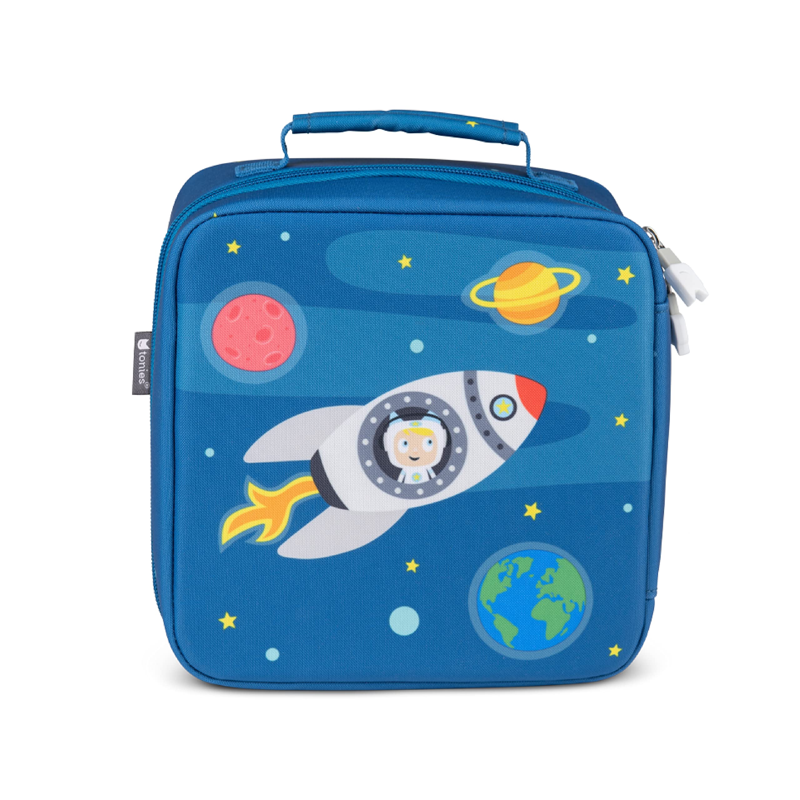 tonies Carry Case Max, Blast Off, Robust Travel Case with Space for up to 14 tonies Audio Characters, Inner Mesh Pockets