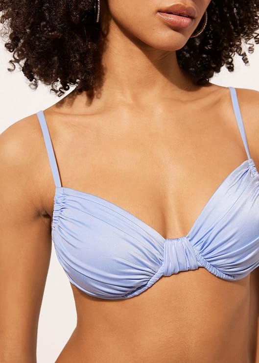 CALZEDONIA Woman's Balconette Swimsuit Top Shiny Satin