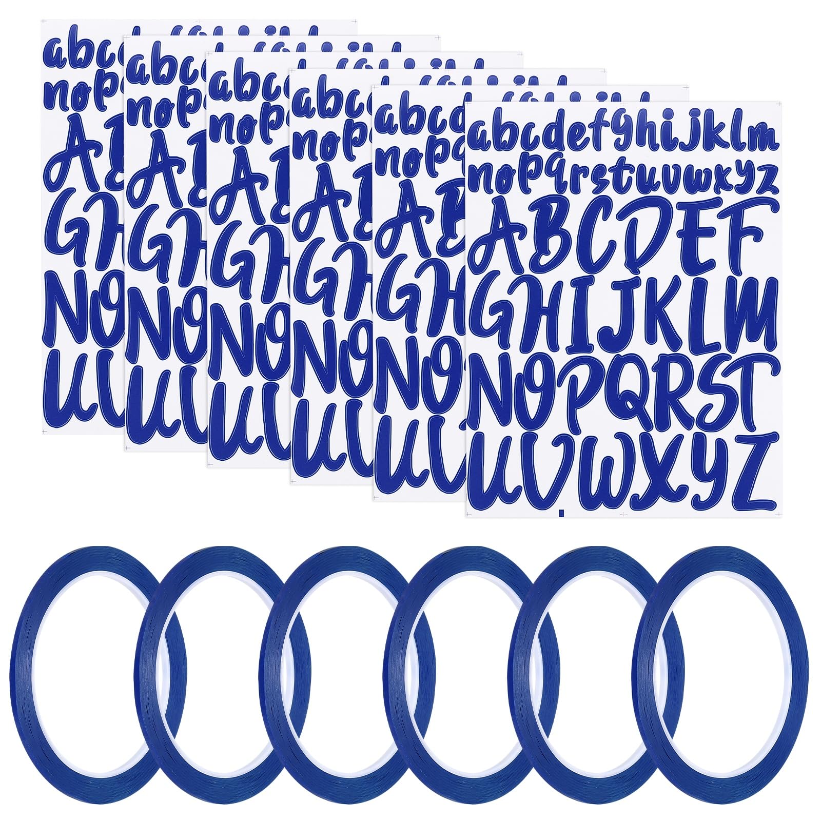 Autocollants lettres bleus PATIKIL et ruban tableau blanc pour marquage et loisirs