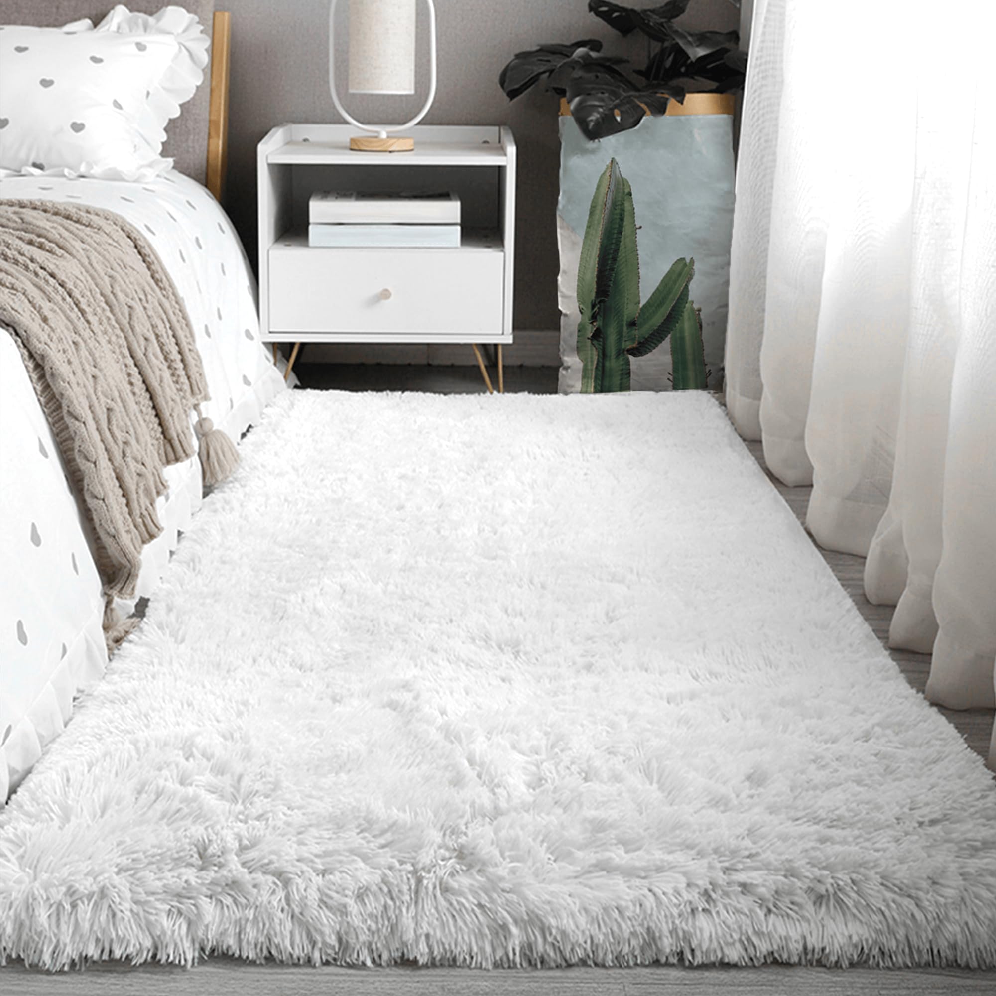 Tappeto in finta pelliccia, 210 x 290 cm, morbido, per soggiorno, camera da letto, arredamento moderno per la casa, elegante, design antiscivolo, facile da pulire