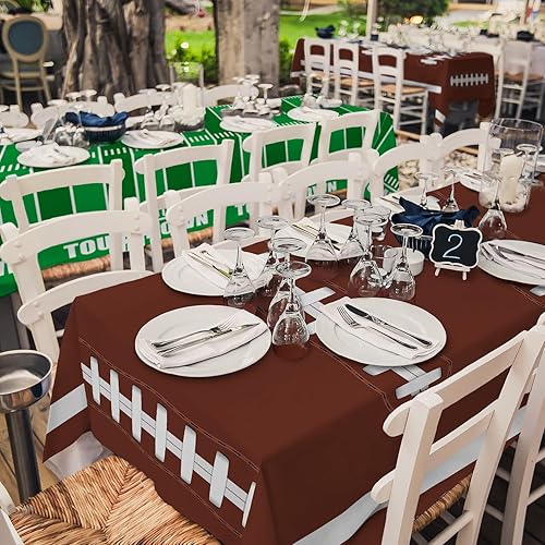 Miniatura 3 de Decoraciones de fiesta de fútbol, mantel desechable de plástico para decoración de cumpleaños, fiesta de fútbol, juegos, 54 x 108 pulgadas, paquete