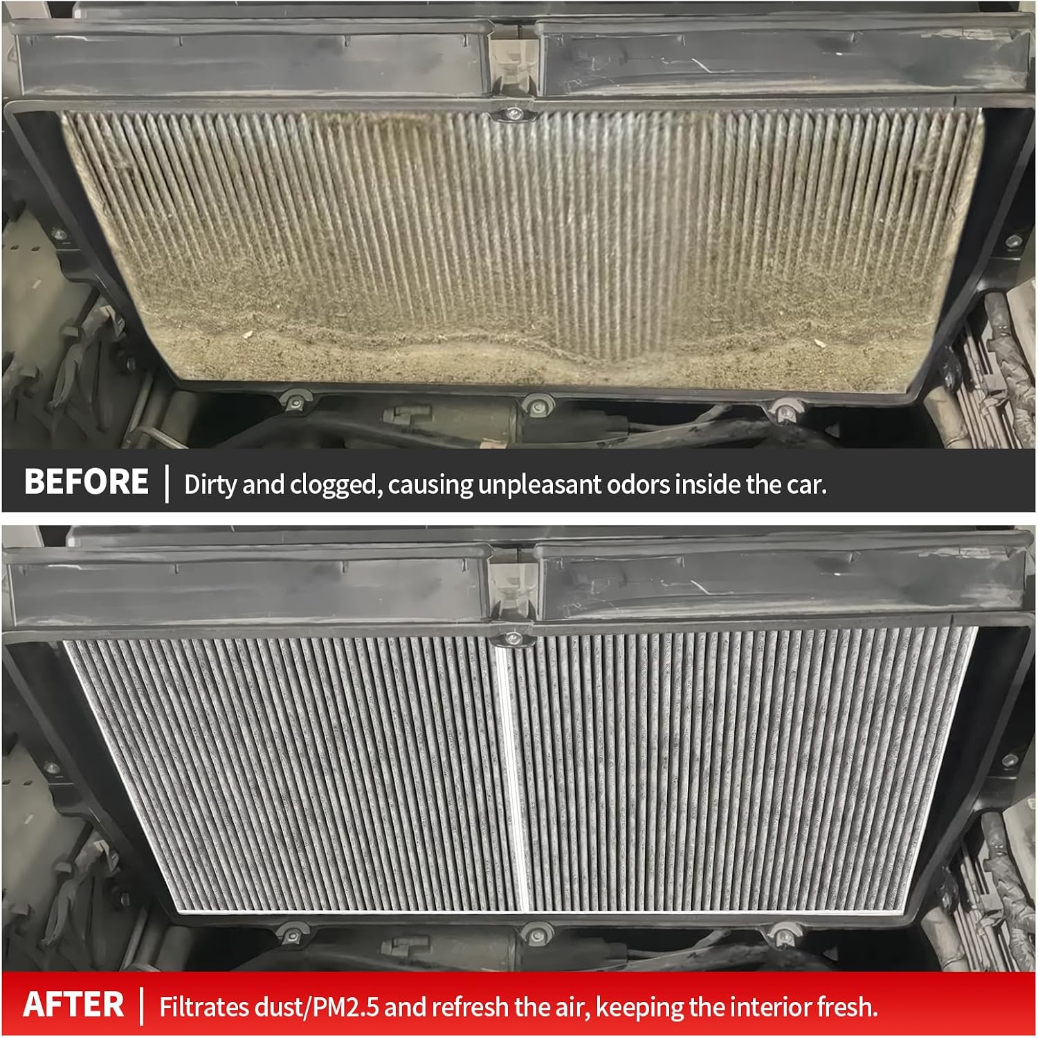 Air Filter Compatible with Tesla Model S 2016 2017 2018 2019 2020 Cabin Air Filter HEPA Air Intake Filter Replacement with Activated Carbon