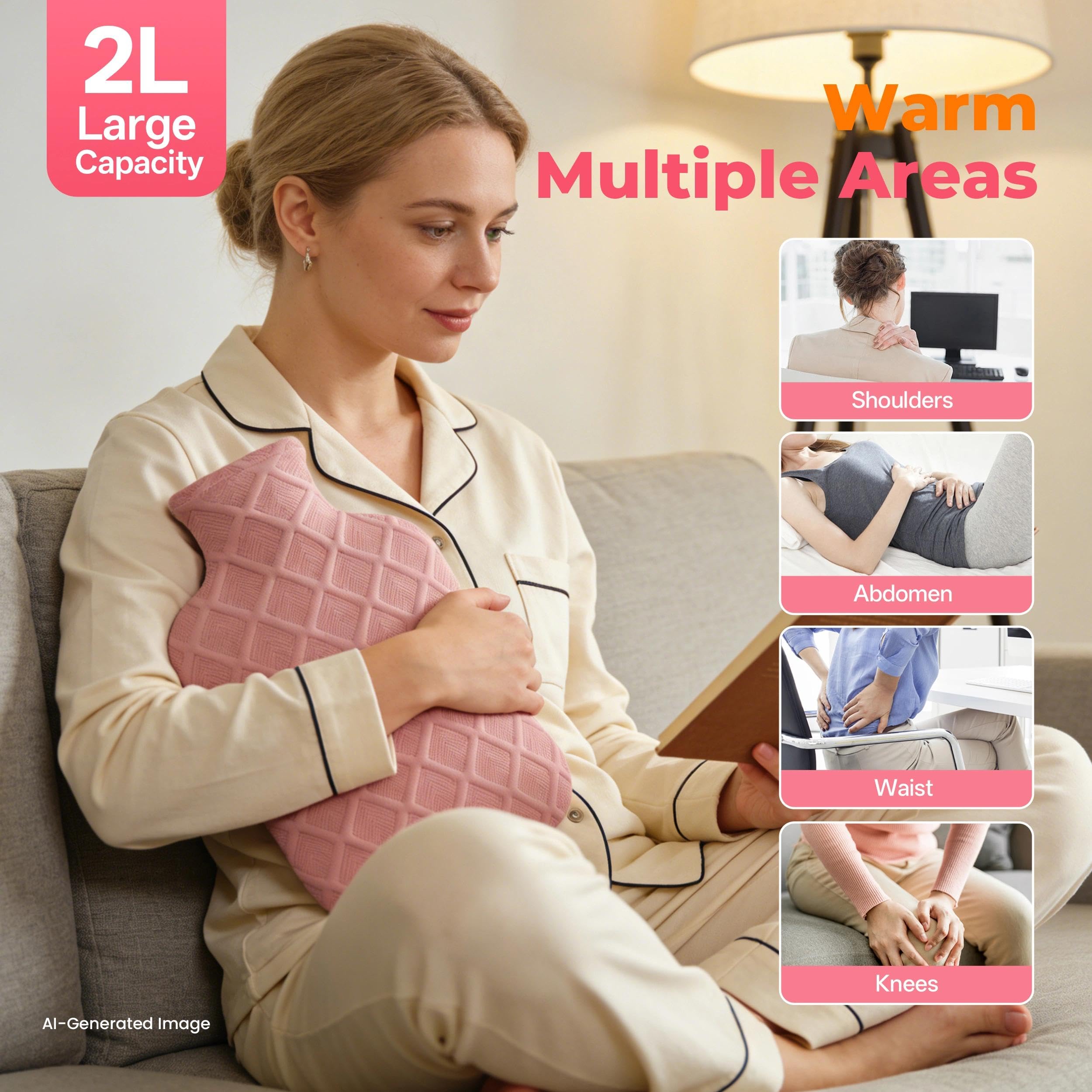 Hot & Cold Therapy Hot Water Bottle - Pain Relief -5