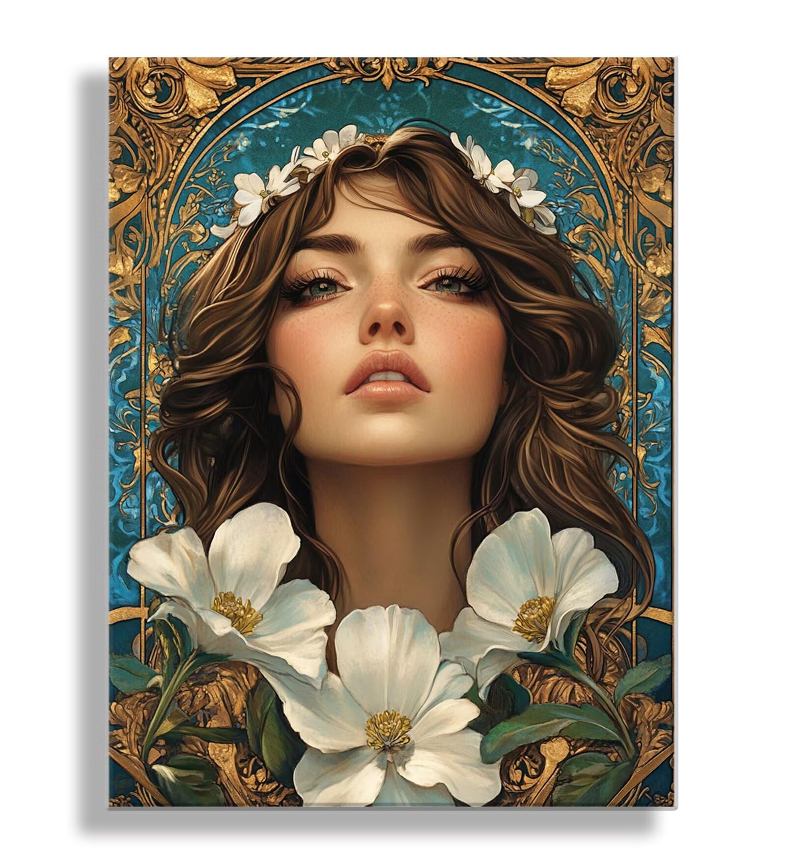 Dipingere con i Numeri Adulti fiore donna, Quadri da Dipingere Numerati Fai Da Te per Principianti e Adultis, Olio La Pittura di Numeri Kit, Hobby Creativi Adulti, Decorazioni Casa 90x120cm Q3S-582