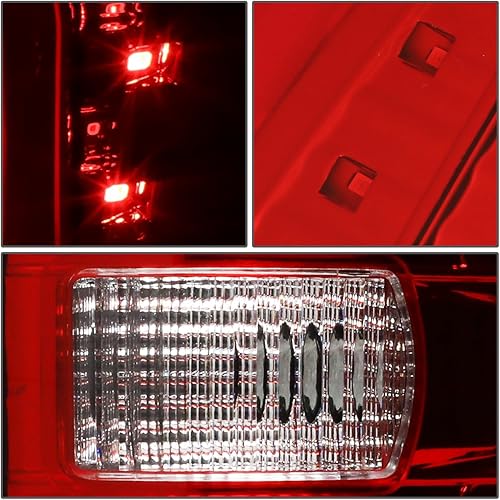 Miniatura 4 de DNA MOTORING TL-F15009-LED-3D-CH-RD Conjunto de luz trasera LED 3D para lado del conductor y del pasajero compatible con Ford F150 09-14