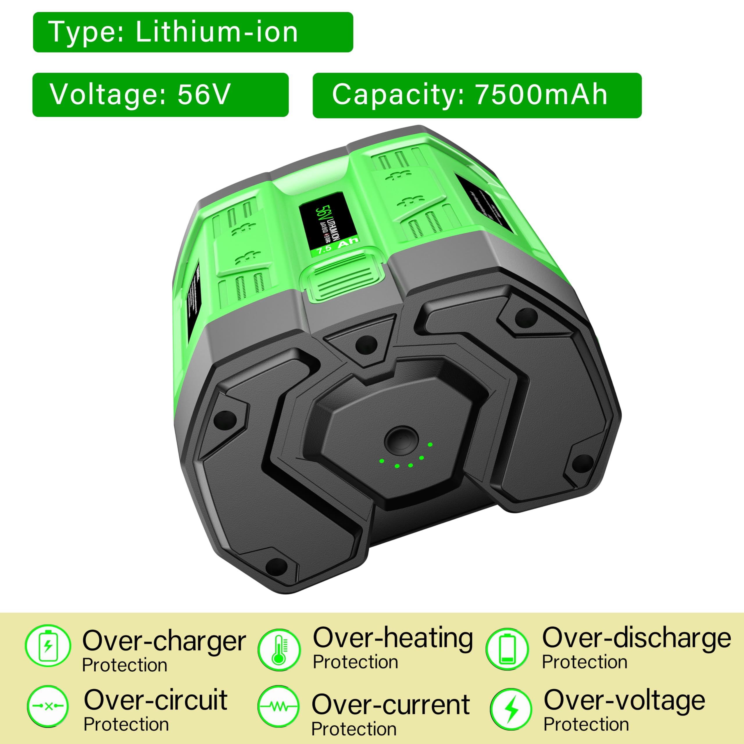 7.5 Ah Ricambio per EGO 56V Batteria compatibile con EGO BA4200 BA4200T BA2800 BA1400 BA2800T BA1400T accessorio di ricambio per batterie per utensili elettrici