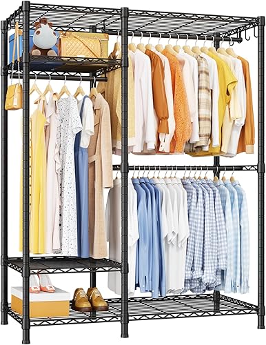 Miniatura 11 de Perchero Ulif F7, perchero de ropa resistente, percheros para colgar ropa, 6 niveles, estante de almacenamiento portátil independiente para armario,