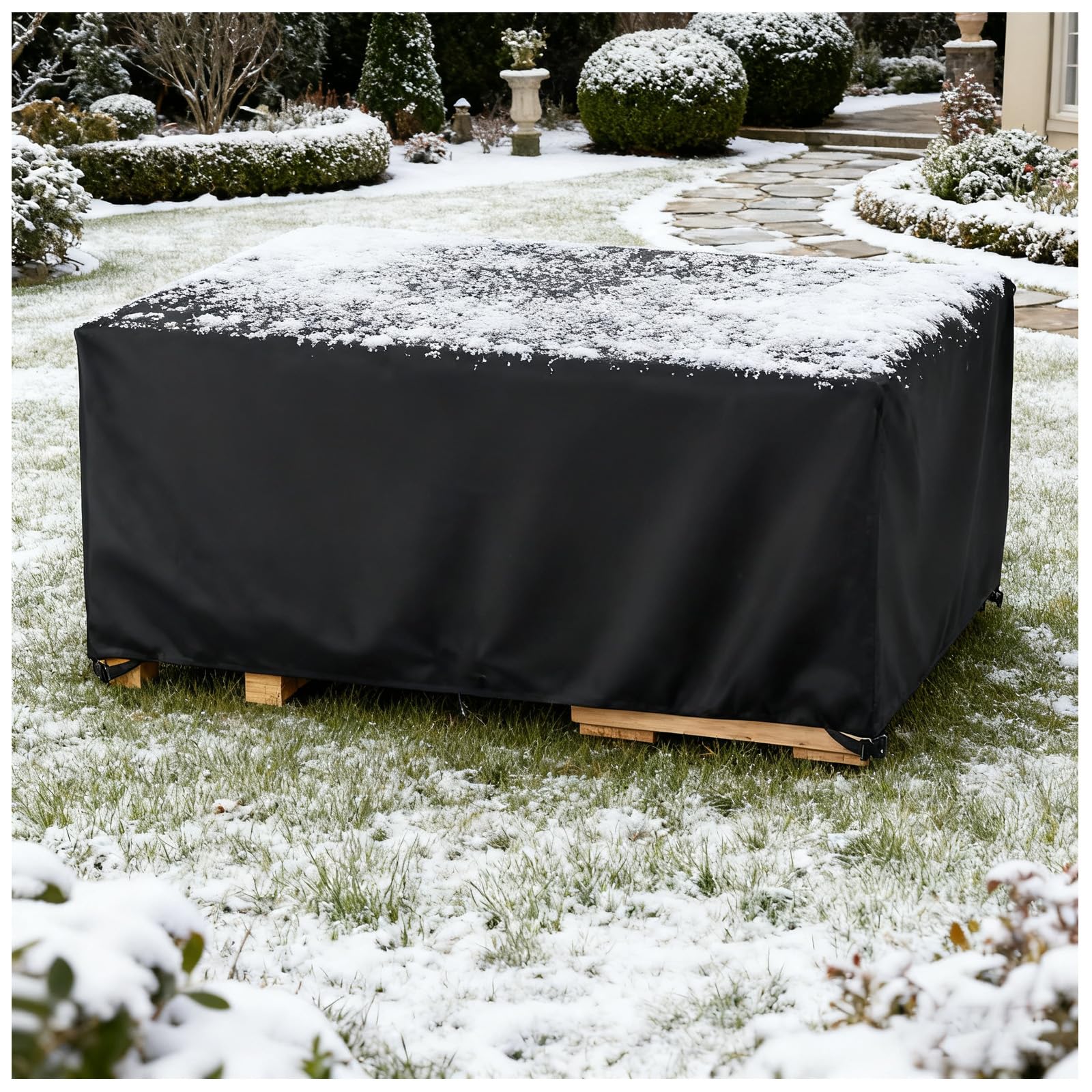 HNKDKJ Housses De Meubles De Jardin Housse Pour Table De Jardin 40x40x40cm/LxWxH Housse De Protection Salon De Jardin Robuste Tissu Oxford Housse De Protection Résistance Au Vent Rectangulaire