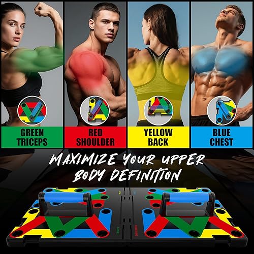 Miniatura 4 de Berleng Push Up Board, Foldable Pushup Fitness Stand for Portable Strength Training. Rugged, Stable Equipment for Home Gym Workout for Men & Women,