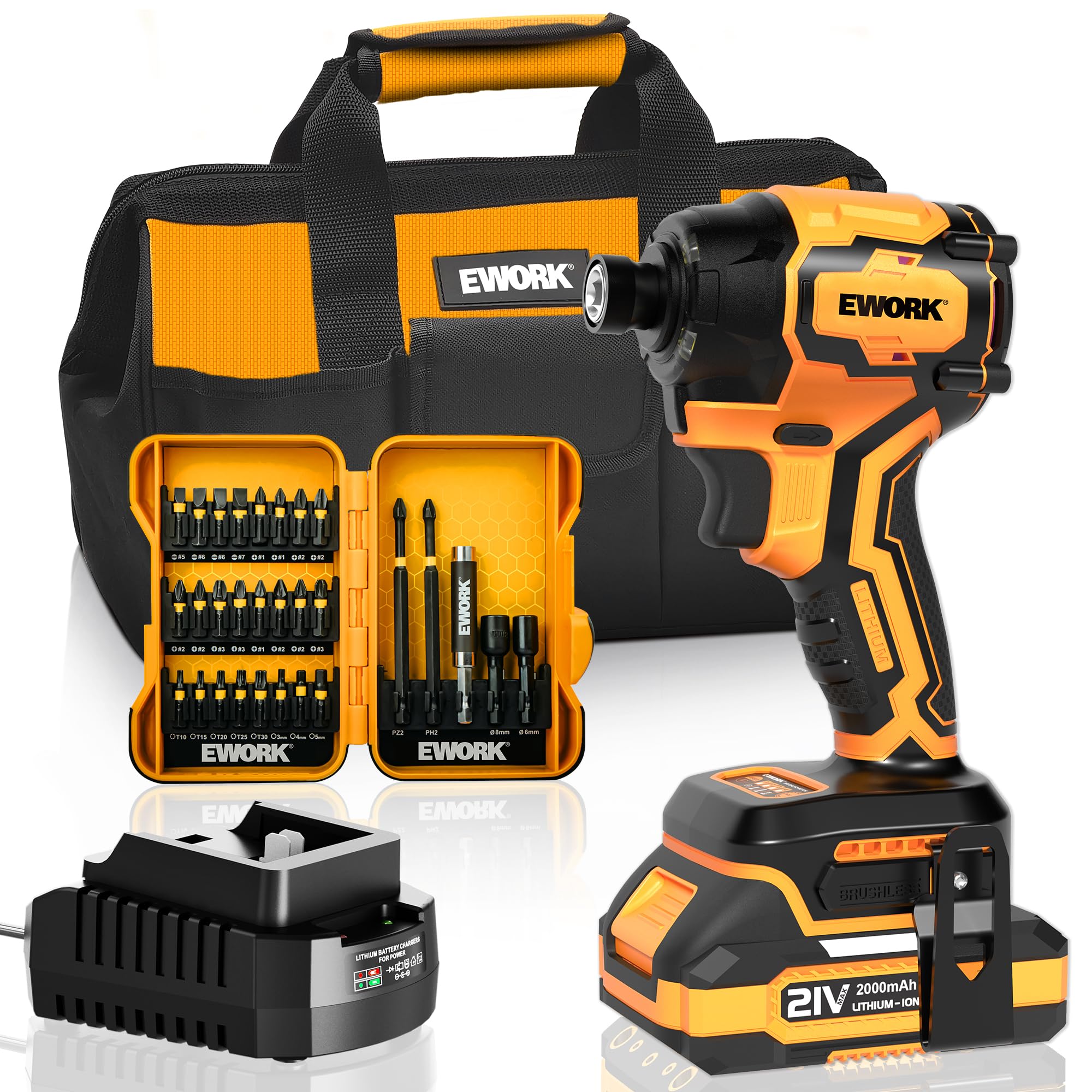 Snapklik.com : Cordless Impact Driver Kit 1/4-Inch, 21V Compact ...