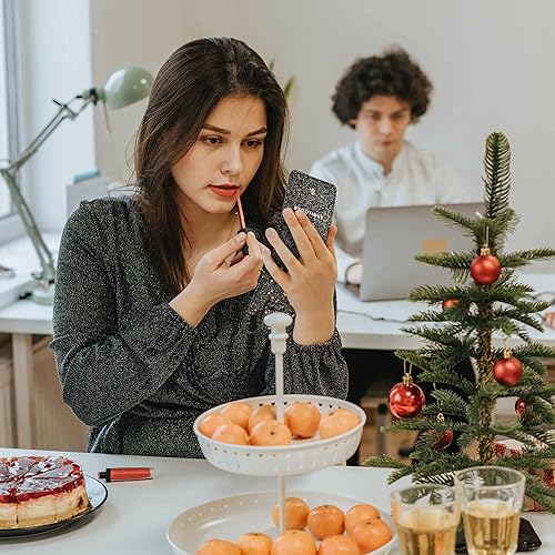 Miniatura 7 de BYOOTIQUE Estuche de maquillaje para lápiz labial con espejo, portátil, para brillo de labios, bolsa de cosméticos, organizador de maquillaje, bolsa