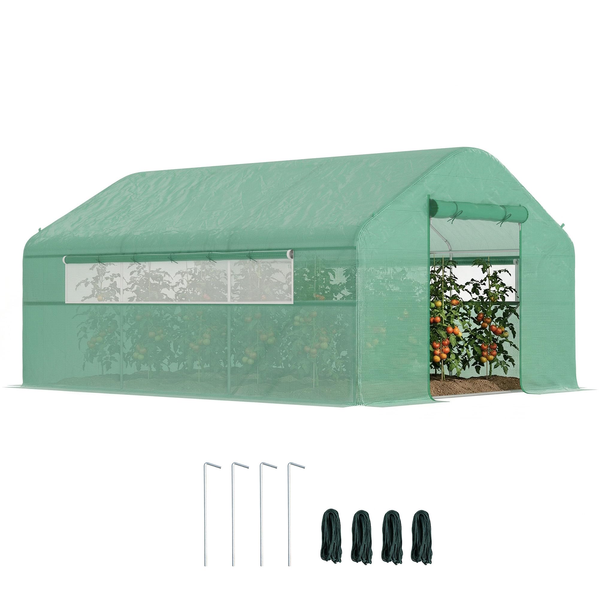 Amazon.com : Outsunny 13' x 10' x 6.5' Hoop House Greenhouse with