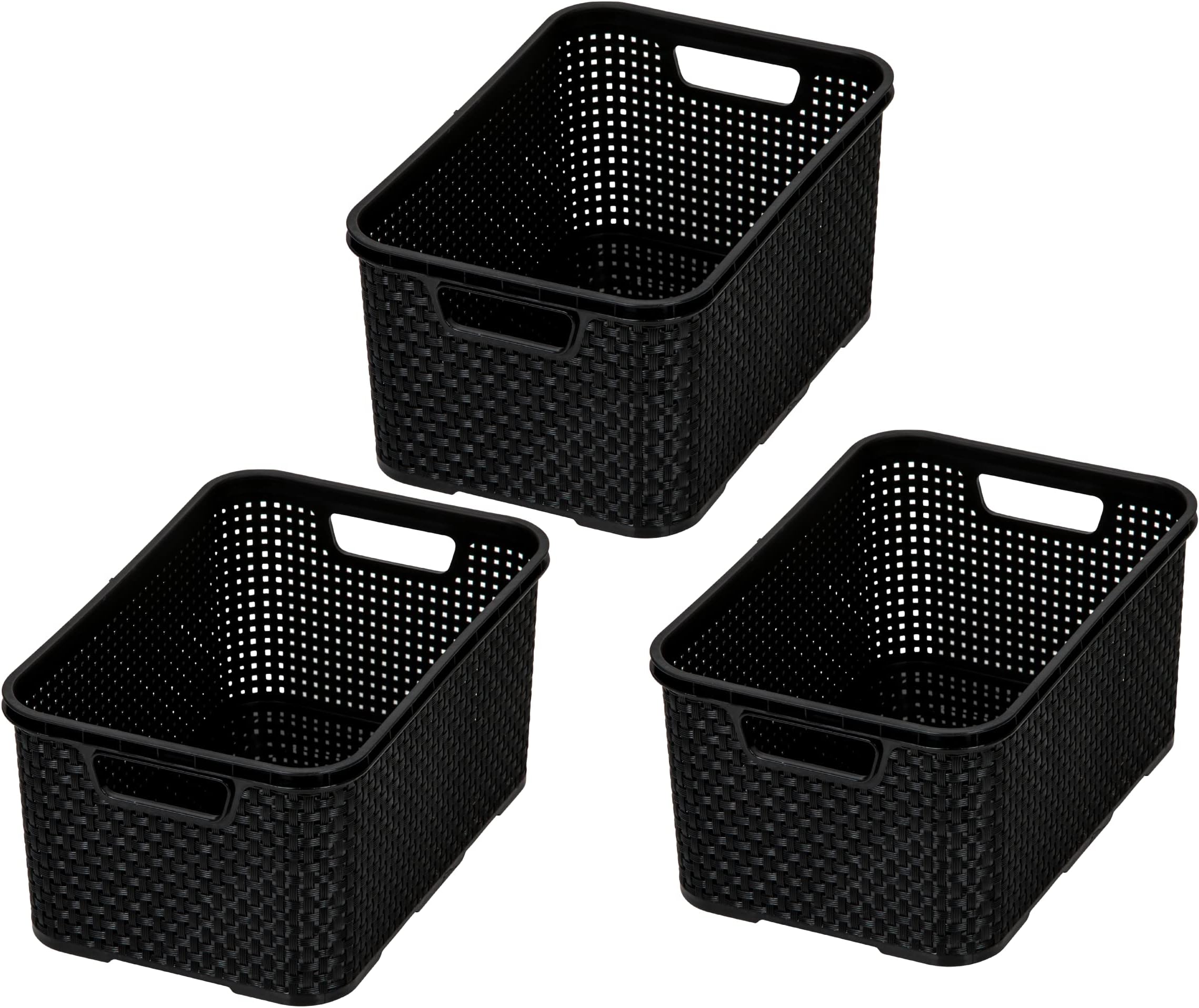 BranQ Home Essential 100% gerecycled kunststof PP, ecologisch, rek in rotan design, antraciet, 5 manden