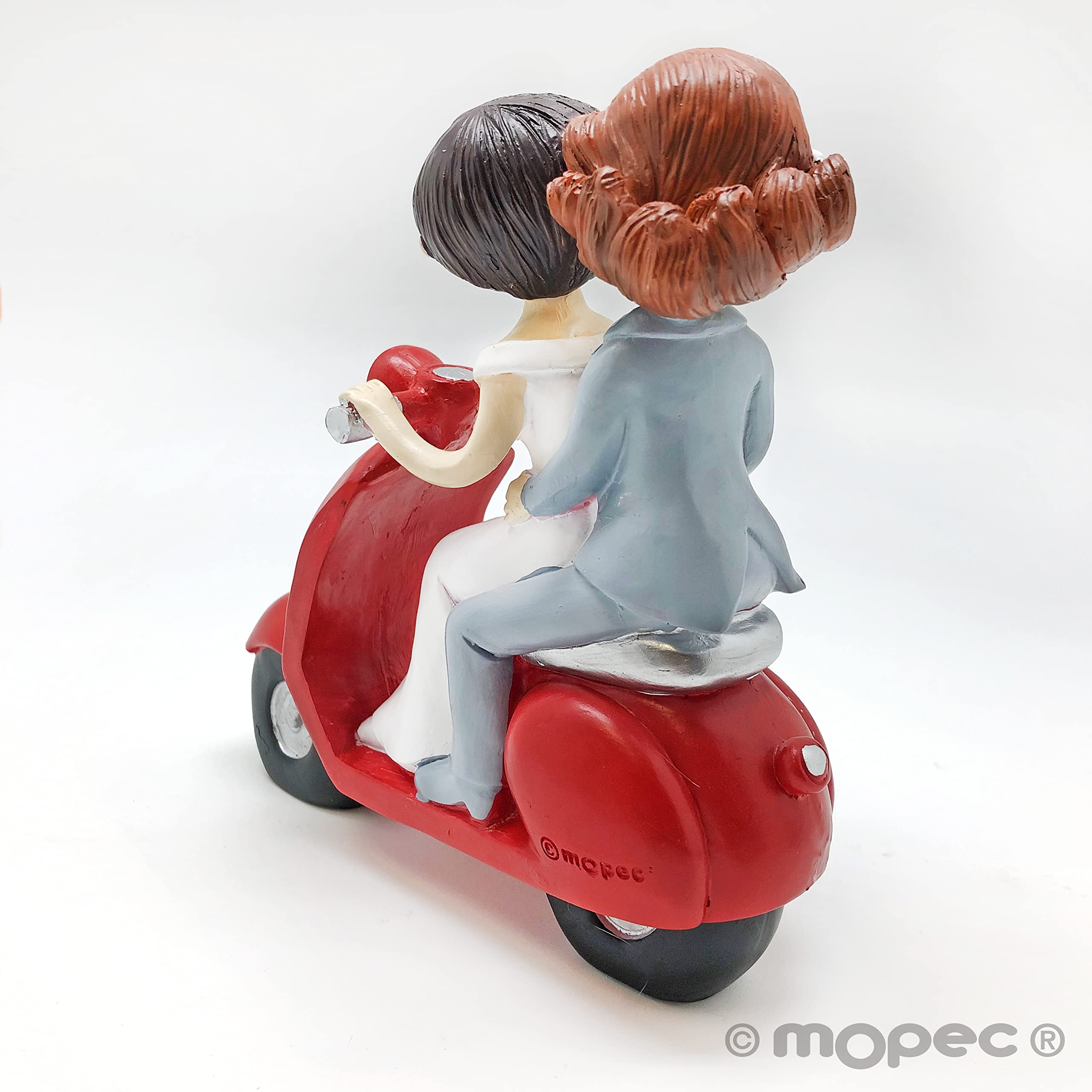 Mopec Y961 - Figura de Pastel Pareja de Novias Pop & Fun en Moto, 17 cm