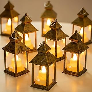 Romadedi Mini Lanterns Decorative for Centerpiece -10 PCS Hanging Small ...