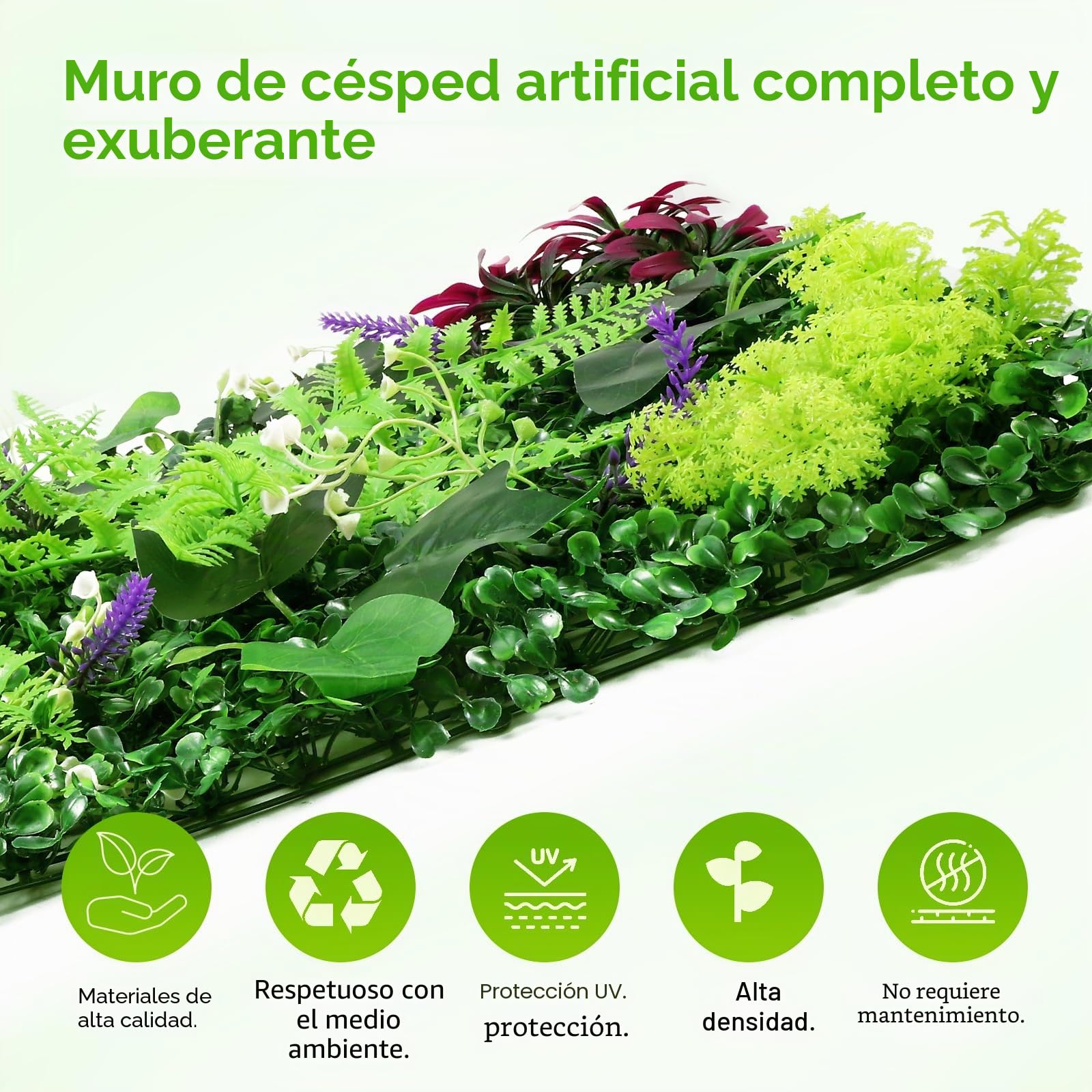 Jardin Vertical Artificial, 2PCS Jardin Vertical Exterior 60 X 40cm, Enredadera Artificial para Interior Y Exterior, Adecuada para Bodas, Cocina, Jardines (B)