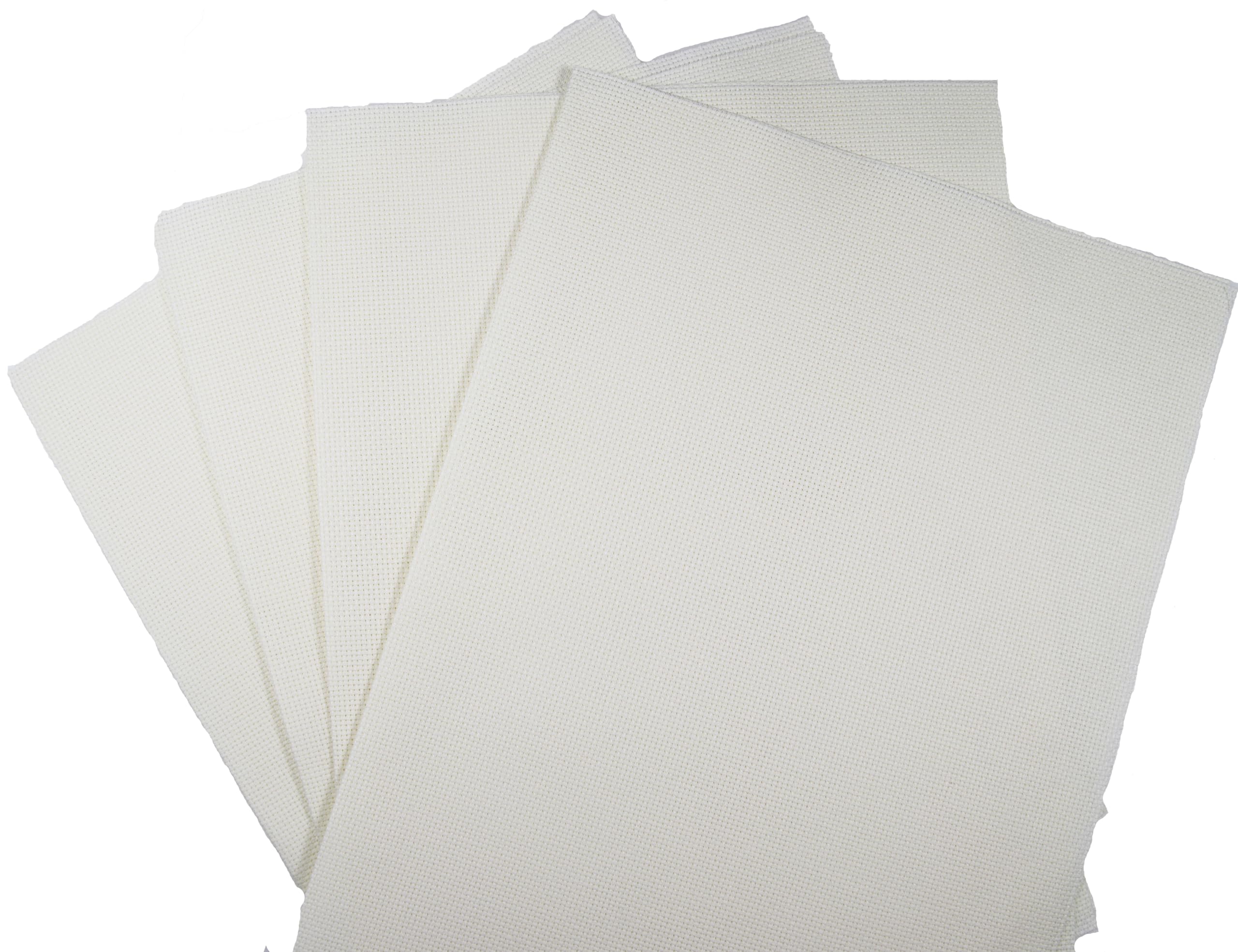 KCS 4/6 pc of 12" x 18" 30cmx45cm 16CT Counted Cotton Aida Cloth Cross Stitch Fabric (Antique White, 4 pc)