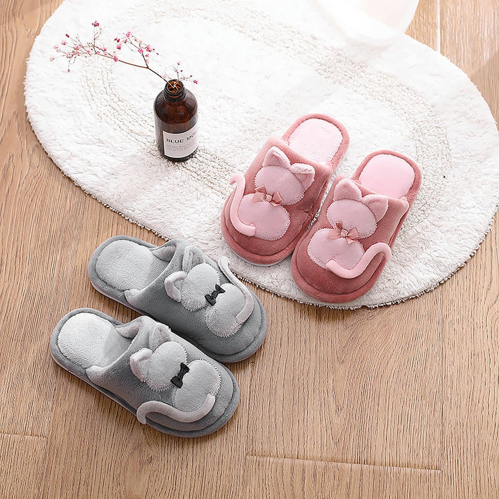 Hausschuhe Damen Hausschuhe, Winter In Der Innenpuppe Für Frauen, Katzenpantoffeln-rosa-36-37