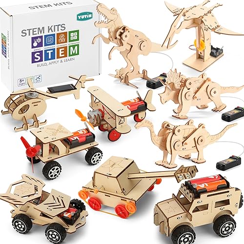 Kit STEM 10 en 1 para niños de 8 a 12 años, kits de modelo de madera para niños a Bulid, proyectos de madera, juguetes buliding, rompecabezas de
