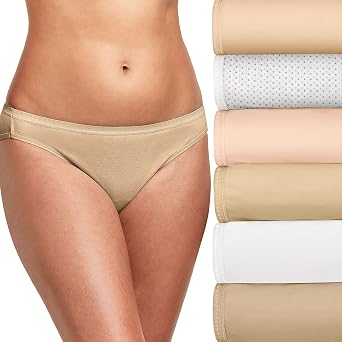 Hanes Womens 6-pack Breathable Cotton Bikini Panty
