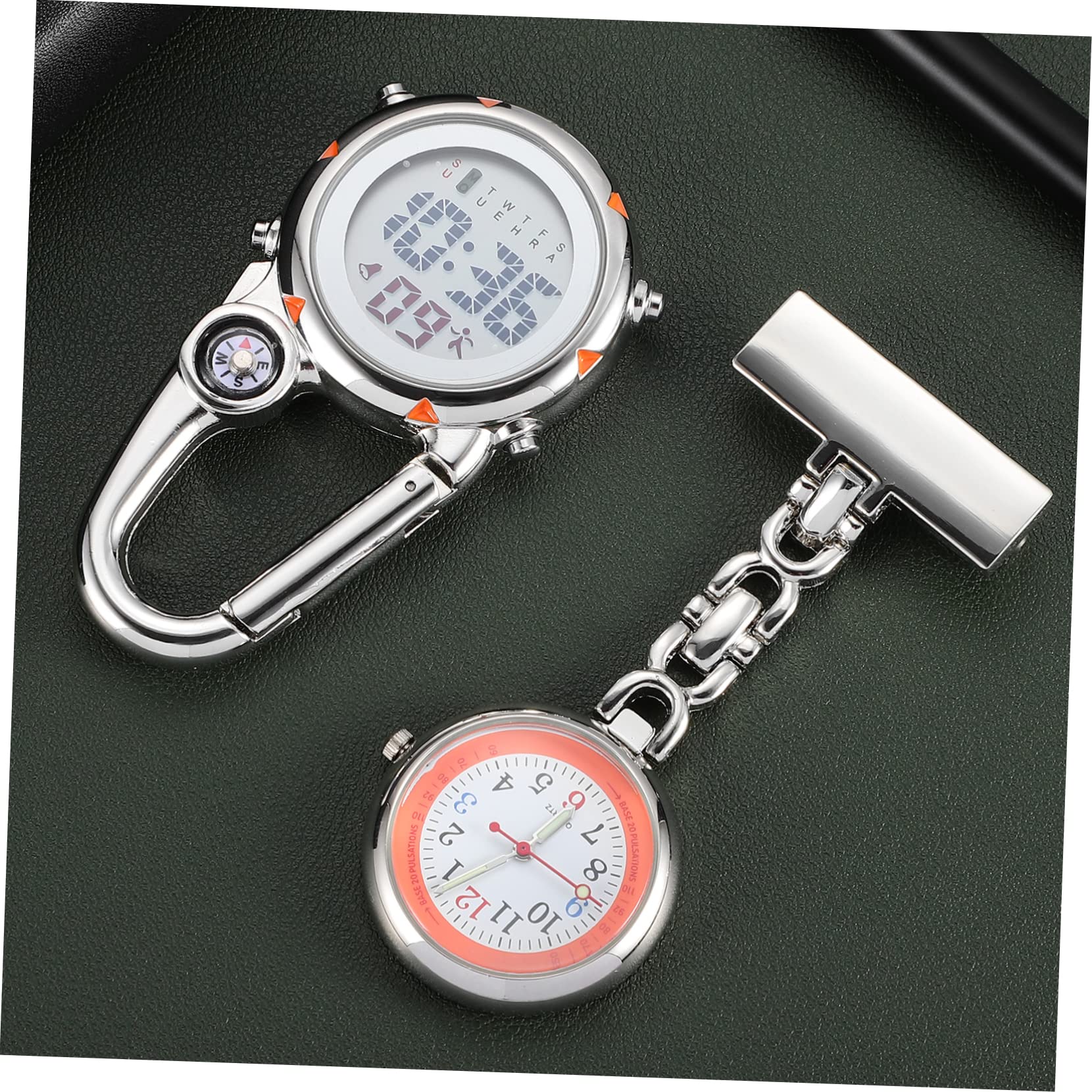Mikikit 2 Sets Elegante Uhr Digitaluhr Karabinerhaken Taschenuhr Für Damen Pflegebedarf Outdoor 2 Stück*2