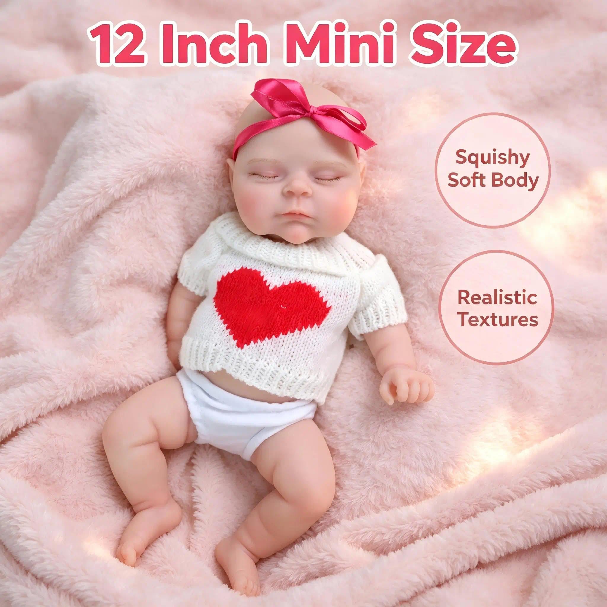 Zero pam Reborn Babypuppen aus Silikon, Ganzkörper-Puppe, 30,5 cm, lebensecht aussehend, weich, Reborn-Kleinkind, Squishy Babies Puppe mit Zubehör für Kinder ab 3 Jahren
