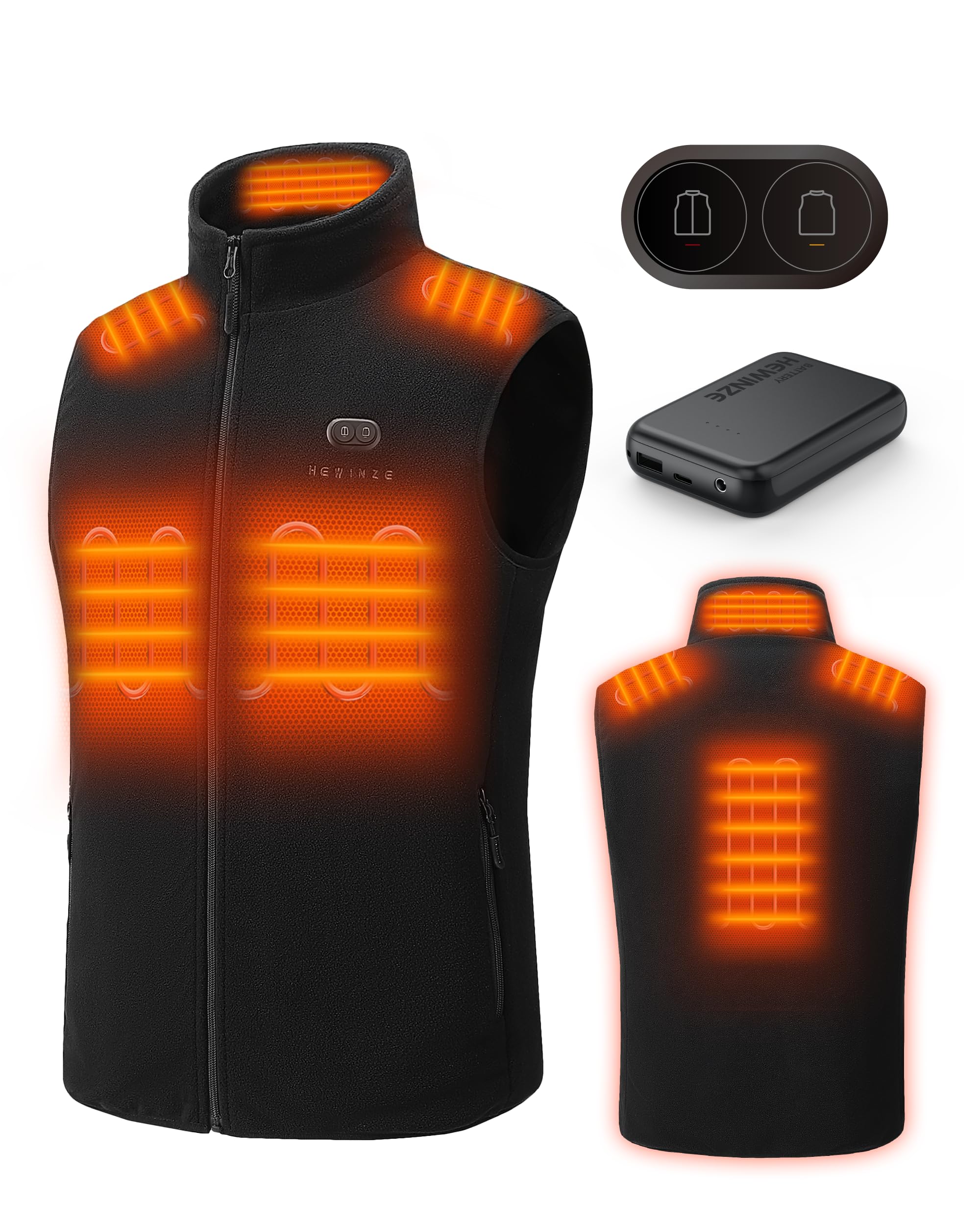 HEWINZE Gilet riscaldato in pile da donna - Gilet caldo con batteria da 7,4 V, gilet riscaldato per la caccia.
