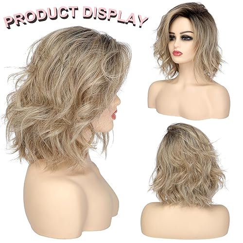 Miniatura 3 de Peluca de cabello sintético de 12 pulgadas con flequillo para niñas y mujeres, uso diario, longitud al hombro, parte lateral, pelucas de repuesto de