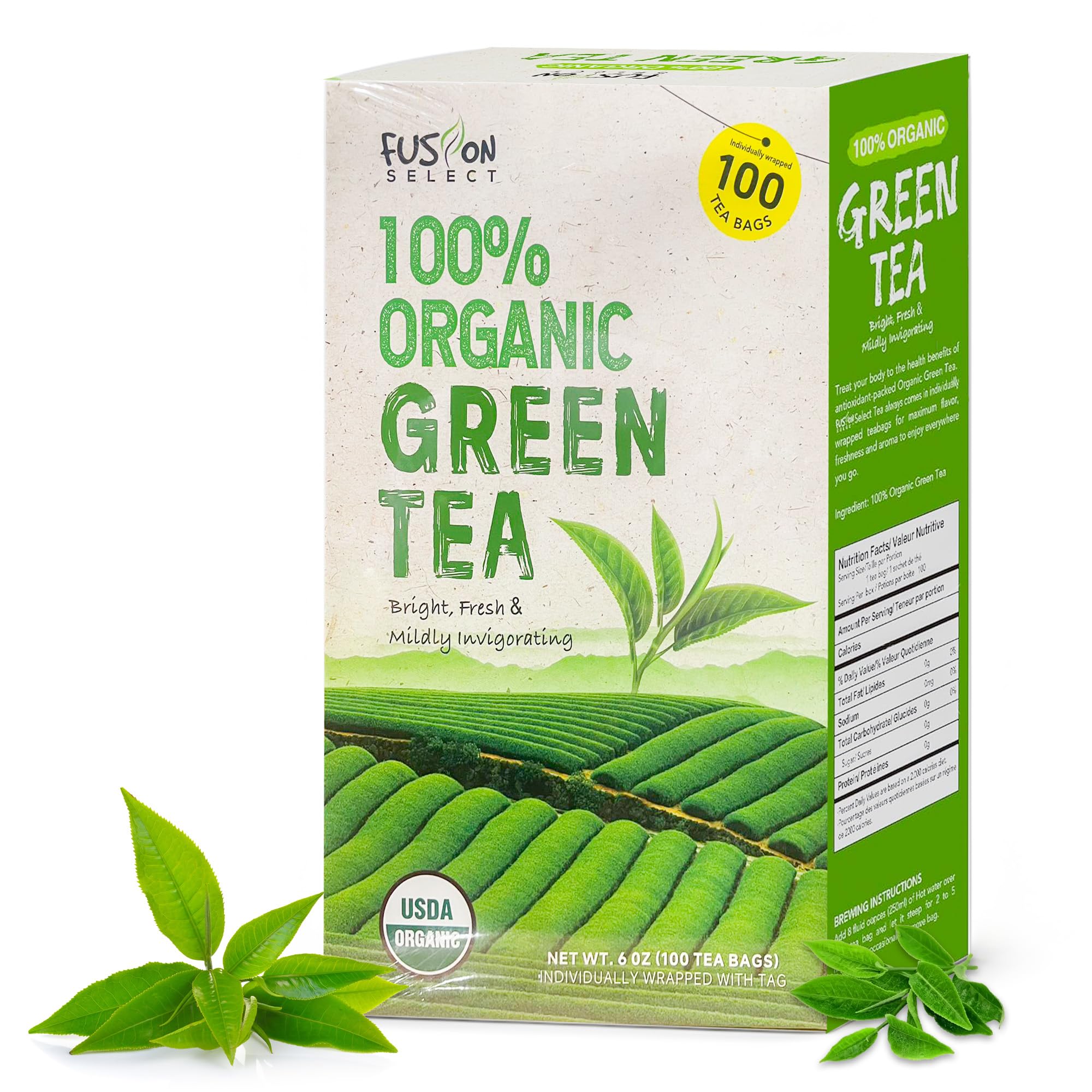 Amazon.com : Fusion Select Organic Green Tea - Fresh Drink with