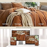 Vista 66 de MooMee Juego de funda de edredón 100% algodón lavado con textura tipo lino, transpirable, duradero, suave y cómodo