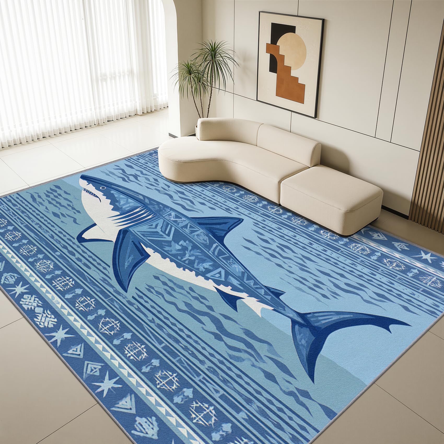 Mistela Hai Teppich 200x200 cm Blau