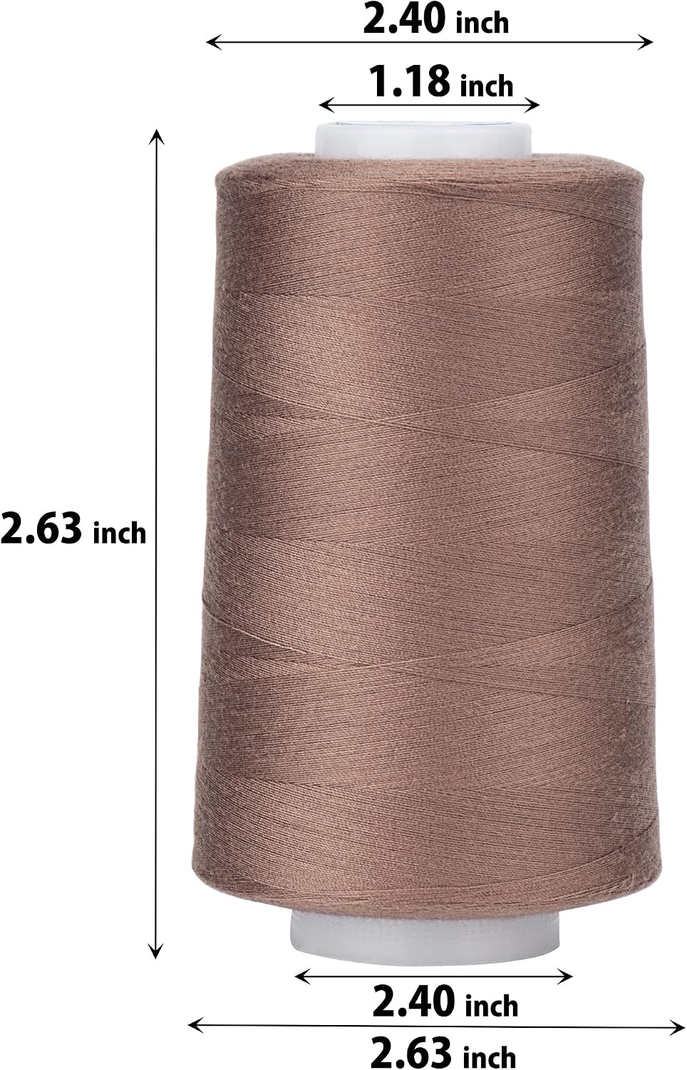 Simthread All Purpose Sewing Thread from 100% Spun Polyester for Serger, Overlock, Merrow, Quilting Sewing 4 Big Cones of 5000M (5500 Yards) Each - 40S/2 Suede