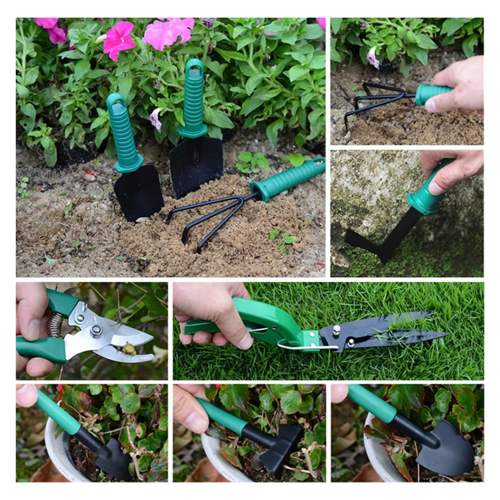 Outils de Plantation horticoles, Plateaux Fleurs Jardin, pelles Plantes en Pot, Ensembles d'outils d'impression(Purple 5-Piece Set)