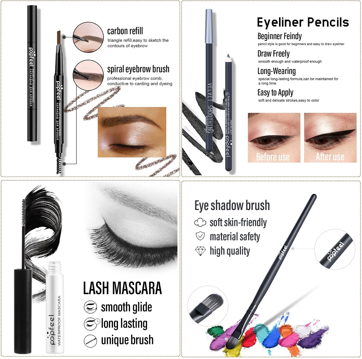 Professional Makeup Set,MKNZOME Essential Make Up Set including Cosmetic Bag Portable Travel Make-up Palette Birthday Xmas Gift Set Makeup Brush Set Eyeshadow Foundation Lip Gloss for Teenagers & Adults - Image 5