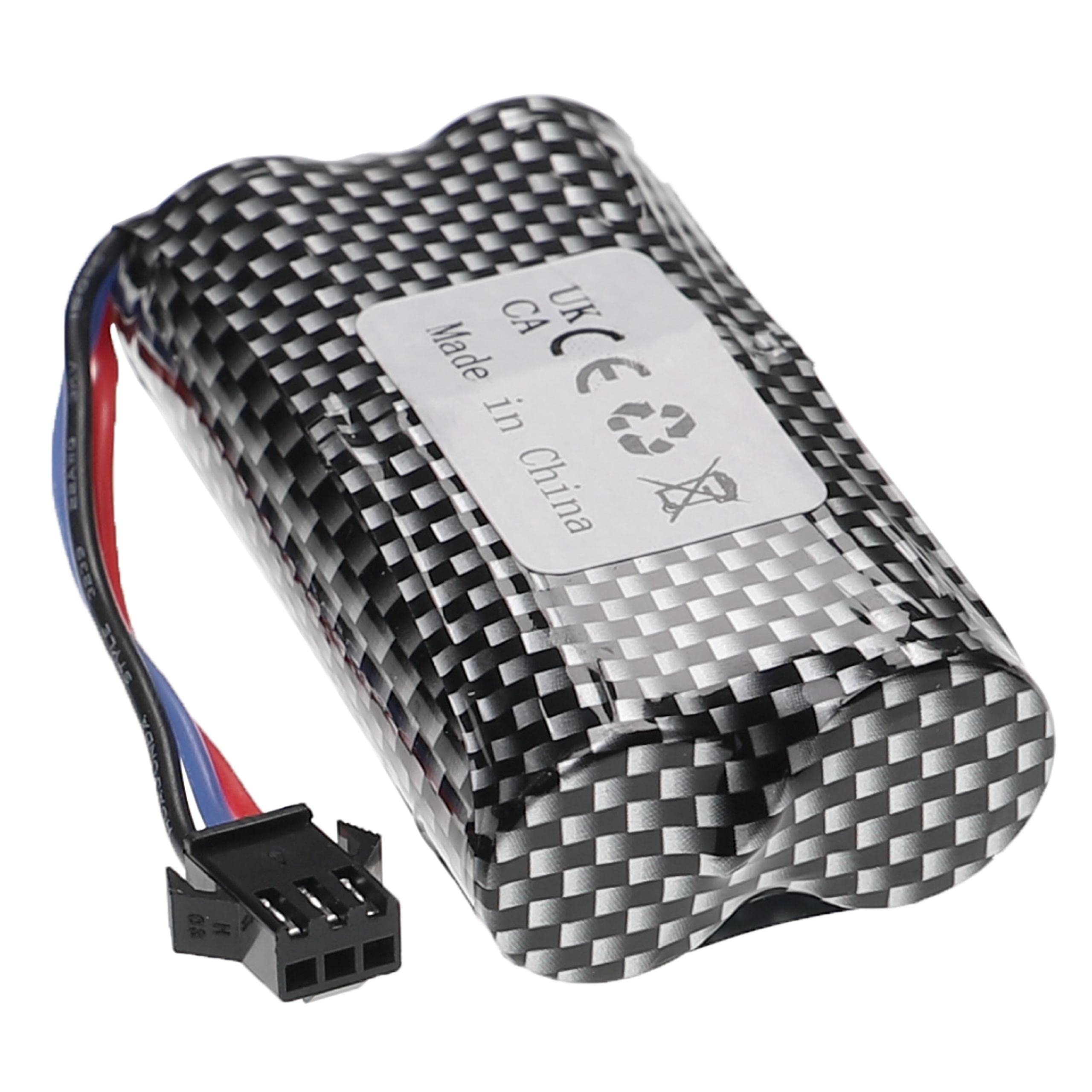 vhbw Akumulator kompatybilny z SM-3P Jack (m) do modelowania np. Samochód wyścigowy, samolot (1300mAh, 7,4 V, Li-Ion, 69 x 37 x 19 mm)