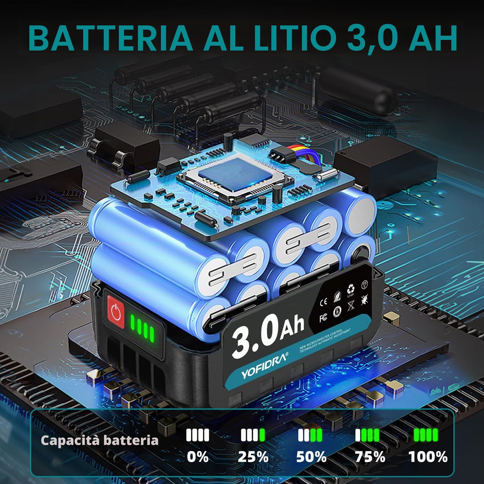 Yofidra 2 in 1 Motosega a Batteria Telescopica, Asta rimovibile 2,4 m | Motosega da Potatura Elettrica, 2 Batterie da 3.0Ah, Sega a Batteria per Potatura Rami e Potare Alberi
