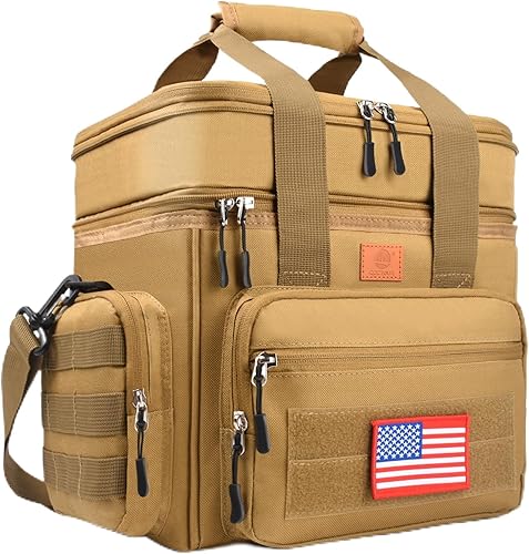 Miniatura 1 de Lonchera táctica para hombres, bolsa de almuerzo táctica expandible de doble cubierta con correa para el hombro, a prueba de fugas y aislada, para