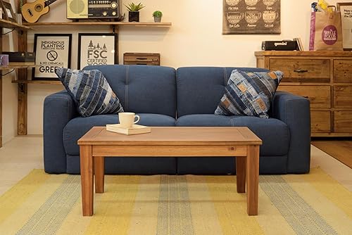 Miniatura 5 de AZUMAYA - Mesa central de centro de 15 pulgadas de altura, madera de acacia maciza natural NX-701 para el hogar y la vida