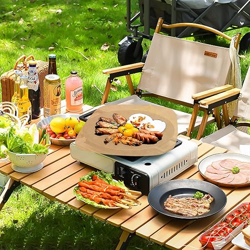 Miniatura 8 de Forros para freidora de aire, hojas de papel pergamino desechables, forro de papel de hornear sin blanquear de 8 pulgadas para asar a la parrilla,