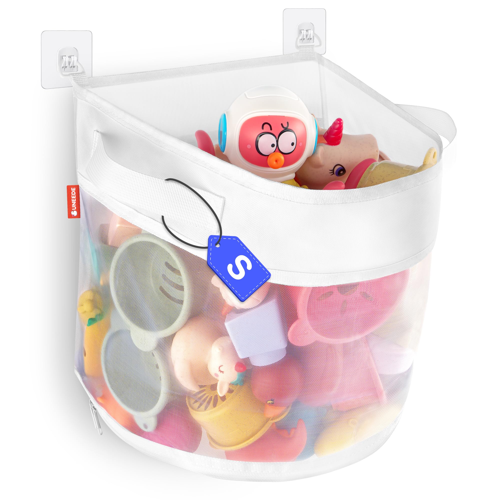 UNEEDE Bath Toy Organizer 1 55 Gallons Bathtub Toy Storage Organizer Quick Access Bath Toy Holder For Bathtub