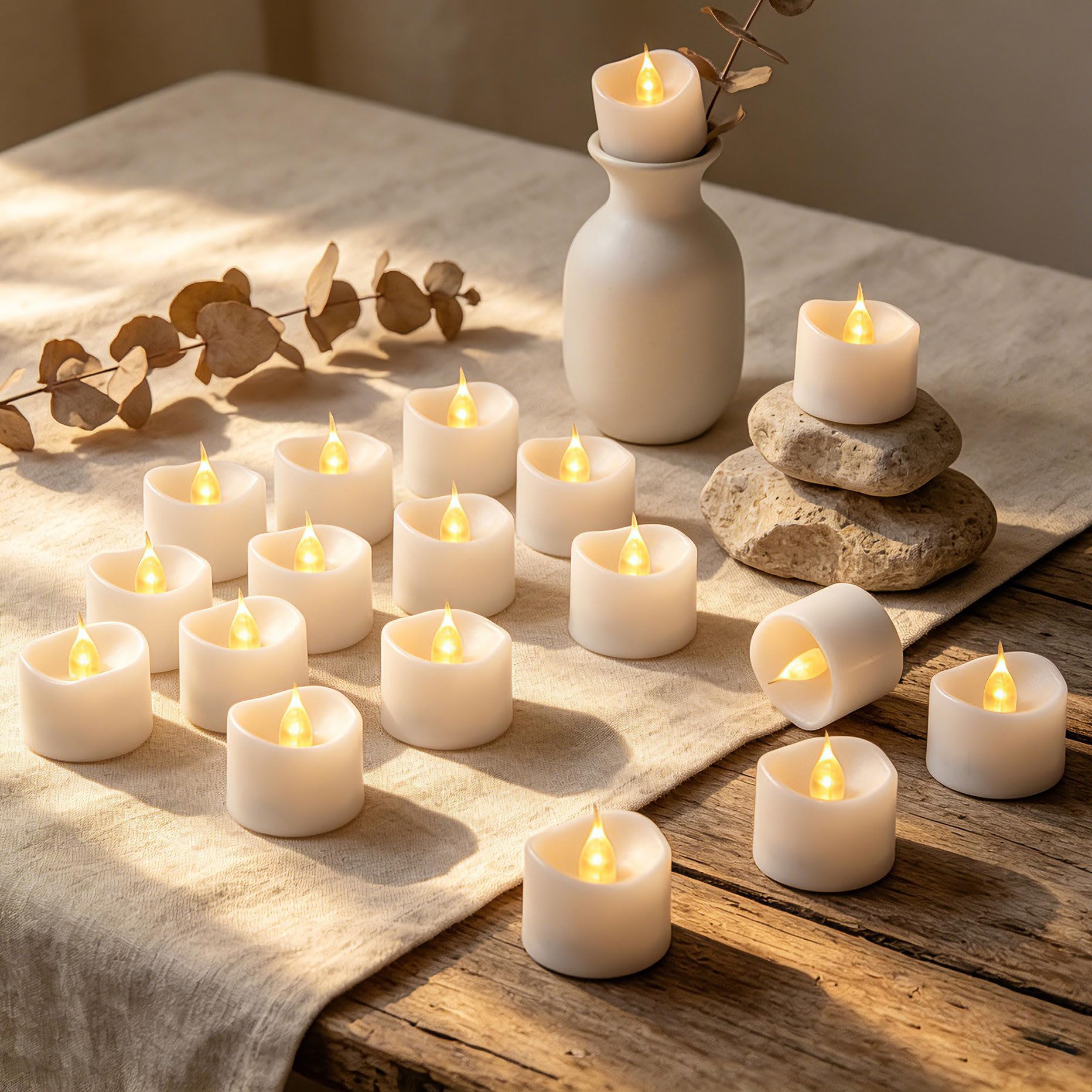 Da by 24 Piezas Bougies LED Té, Pilas CR2032 Incluidas, Sin Llama, para Decoración Casa Boda Fiesta