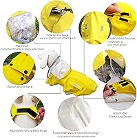 Vista 3 de Impermeable para perro, ropa de lluvia ligera reflectante ajustable para mascotas con capucha poncho (4XL, amarillo)
