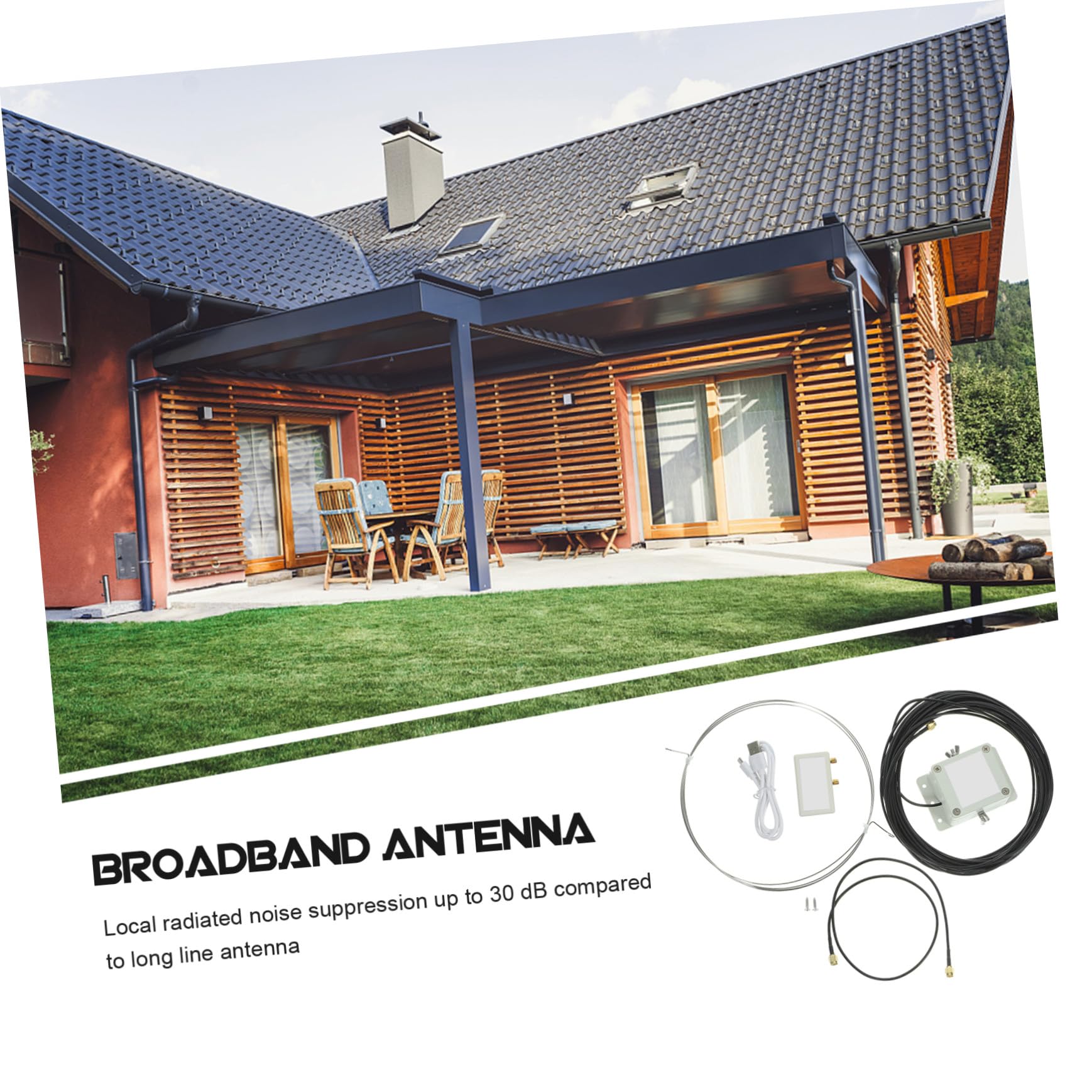 Antenne Active Acier Inoxydable USB Faible Bruit Suppression De Bruit pour Réception Moyennes Ondes Et Ondes Courtes Installation Facile Balcon Toit