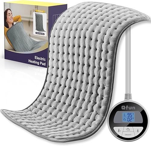 Almohadilla térmica para aliviar el dolor de espalda, grande, 17 x 33 pulgadas, almohadilla térmica eléctrica húmeda para dolor de espalda muscular,