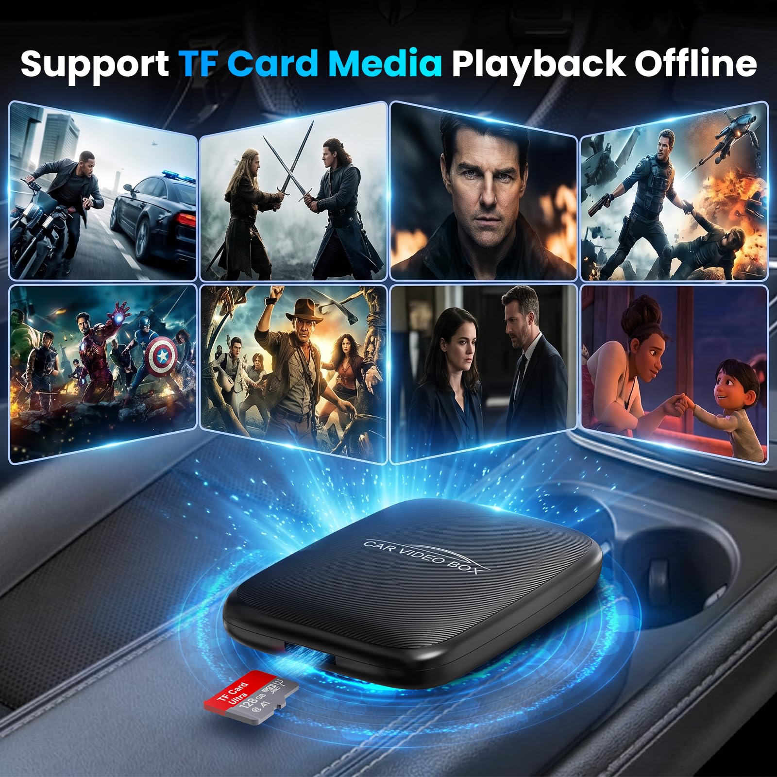 CarPlay AI Box 2026 Upgrade – Wireless Apple CarPlay & Android Auto Adapter, Magic Video Box mit Netflix, YouTube, TF-Karten-Unterstützung, Plug-and-Play Car Play Adapter für iOS 10+ / Android 11+